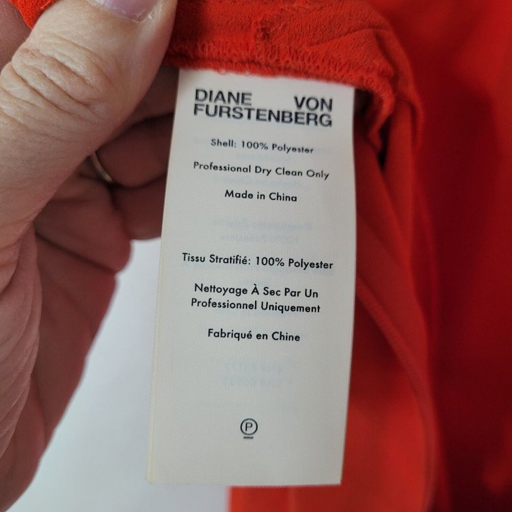 Diane Von Furstenberg Rose Scorn Dress Womens 4 Spicy Orange Cut Out Bow Back - Picture 6 of 16